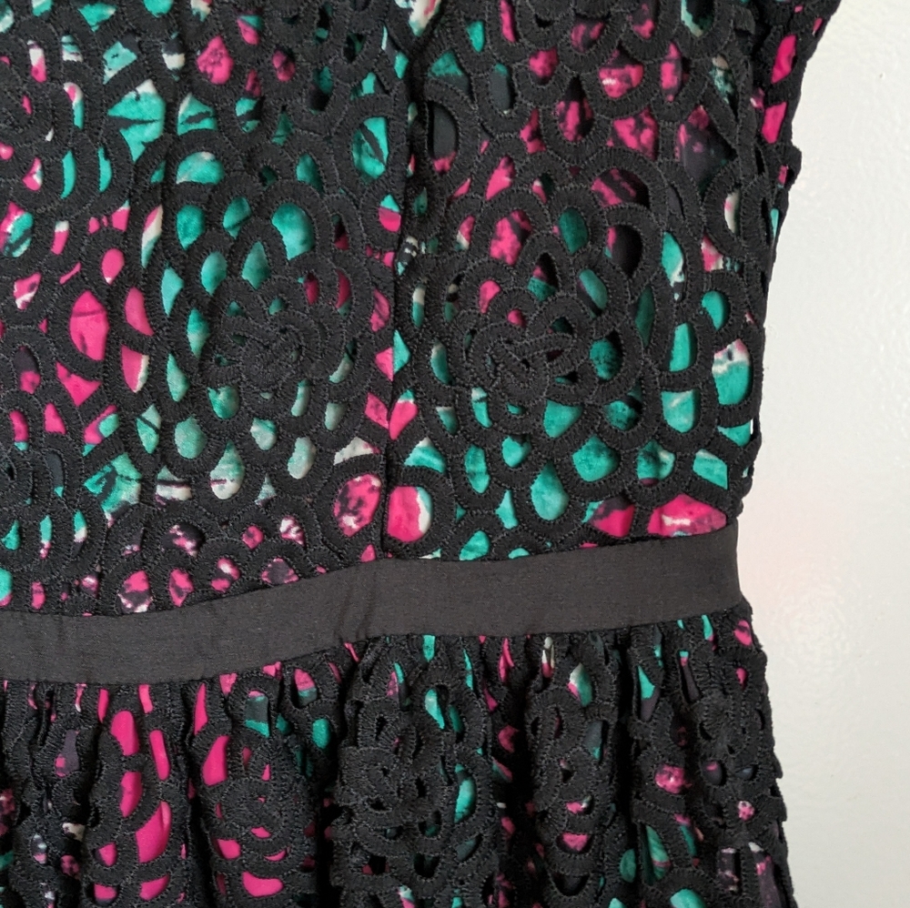Anthropologie Black Crochet Lace "Terrace Sheeth Dress" by Wolven Pockets 10 - Picture 11 of 16